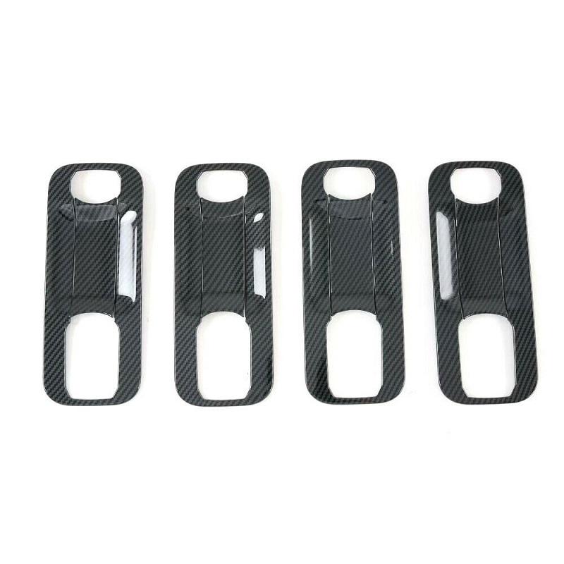 For Ford F150 F-150 2015- 8Pcs Carbon Fiber Black Door Handle Bowl Cover Exterior Decor Protector Auto Accessories