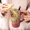 Nordic Style Large Ceramic Mug with Spoon and Lid – Creative & Personalized Coffee Cup