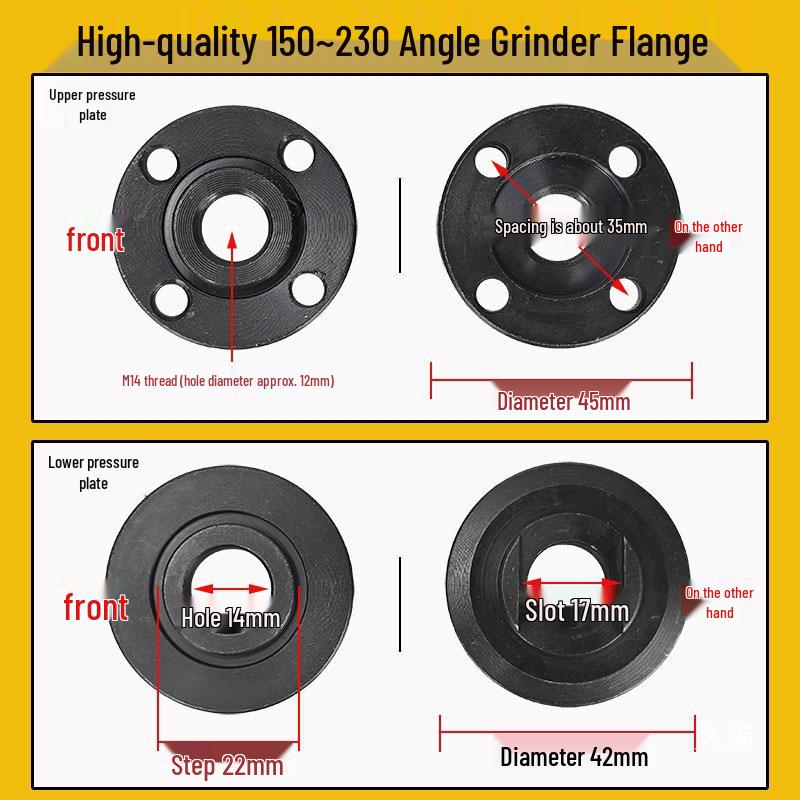 Universal 125mm Angle Grinder Pressure Plate and Screw Clamp for 150mm Cutting Disc