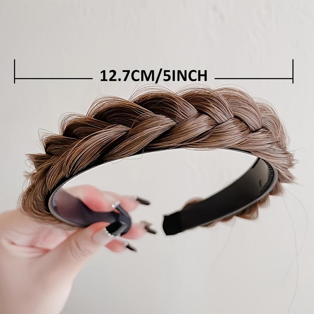 Handgeflochtenes Fischgräten-Zopf-Haarband-Perücke für Damen - Promi-inspiriertes geflochtenes Haarband