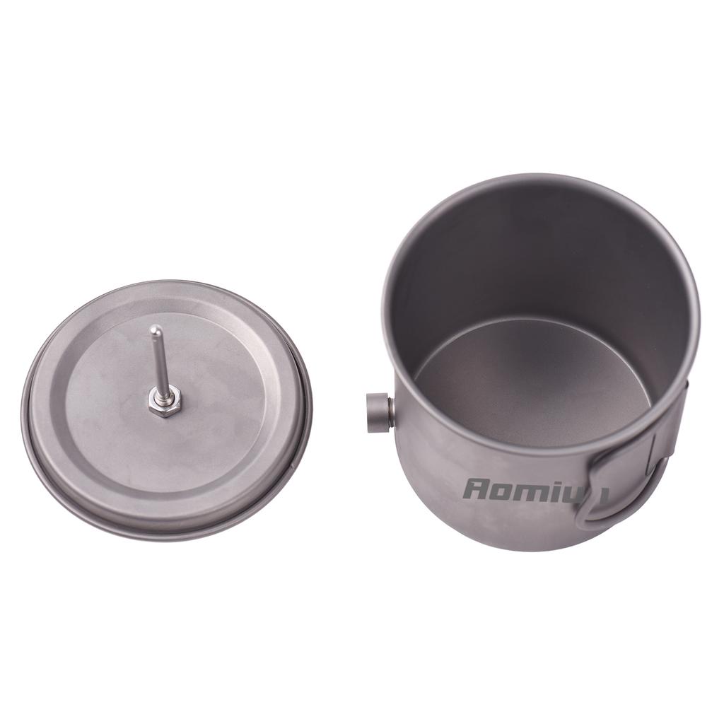 Dış Mekan Ti Dökme Kahve Kettle 400ml Termometreli ve Katlanır Saplı Gaga Ağızlı Çaydanlık