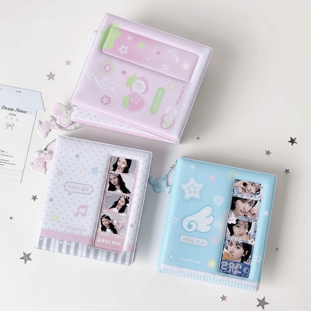 Cartoon Polaroid Album 4 Grid Layout Card Storage Album Fashion Photo Card Holder For Girls