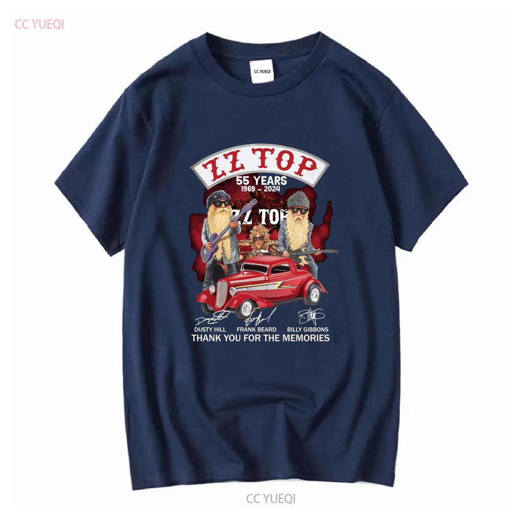 Zz Top Signature 55 Years T Shirt Thank You For The Memories Fans long or short sleeves vintage Washed Stretched Unisex graphic