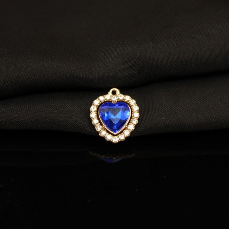 Alloy Diamond Belt Hanging Heart Pendant Color Transparent Necklace Bracelet Accessories Pendant Peach Heart Love Pendant