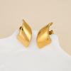 Elegant Gold Hip Hop Geometric Curved Stud Earrings