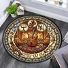 Music Instrument Symphony Round Area Rug Under Office Chairs Bedroom Living Room Home Decor