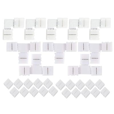 30 Stück 4-Pin für T/L-Form LED-Lichtstreifen-Stecker Lötloser Adapter Rechtwinklige Eckverbinder Klemmen-Erweiterung
