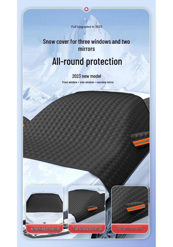 Thickened Windproof Car Snow Cover & Sun Shield - Winter Antifreeze Protection for Windshield