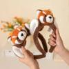 Cute Funny Raccoon Hair Accessories Women Students Washing Face Hairband Little Red Panda Ears Headbands Plush Cartoon Hair Drop