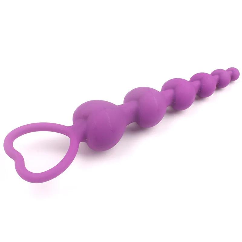 New Heart beads Soft Anal Plug anus Toys Big Balls Silicone G-Spot Stimulating Butt Plugs Adult Sex Couple Sexy