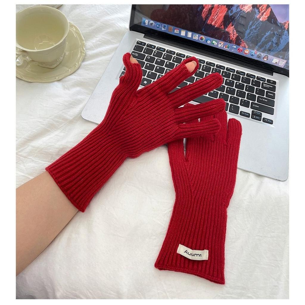 Dreiteiliges Set, Strickmütze, Wollmütze, Strickschal, Handschuhe, Plüsch, Warm, Neujahr, Weihnachtsset