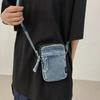 Japanese denim mobile phone bag zipper small bag casual retro shoulder messenger bag bag female