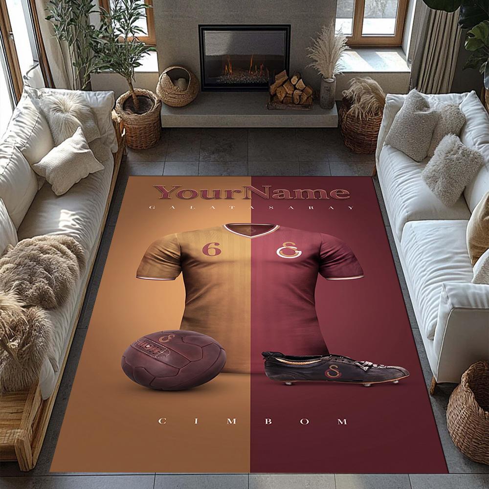 Galatasaray 28 Customize Your Name Area Rug Suitable for Living Rooms Balcony Kitchen Study Room Anti-slip Rug Decorate Offices