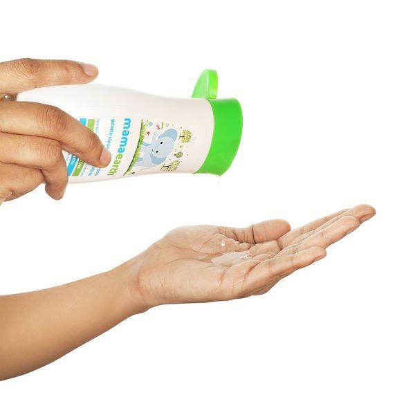 Mamaearth Sanftes Baby-Shampoo Tränenfrei pH-neutraler Reiniger Mit Kokosnuss & Aloe Vera Für Sanfte Kopfhautpflege 200ml Für Empfindliche Haut