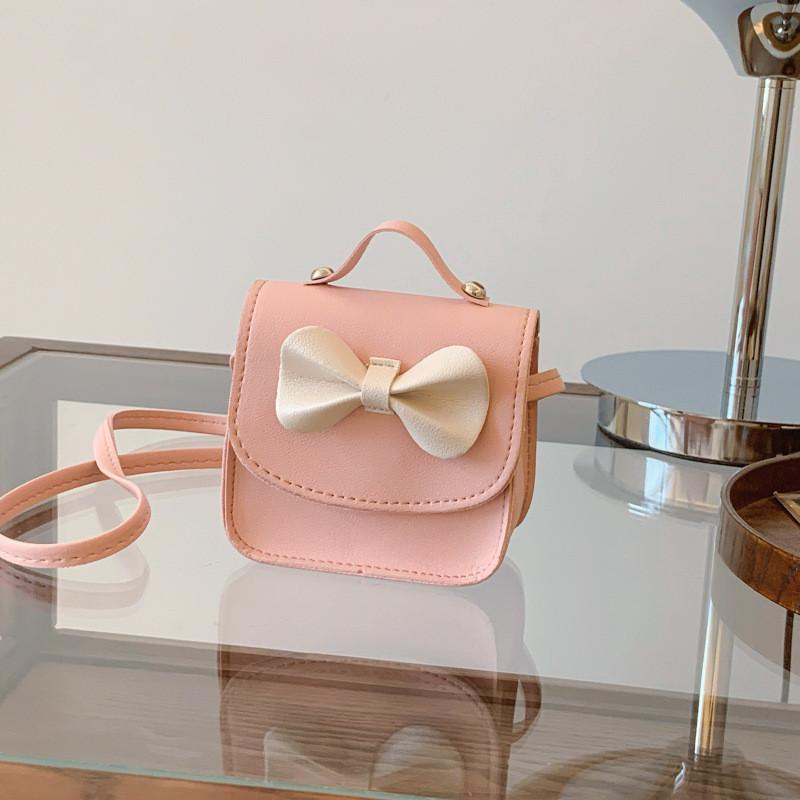 

Cute Cartoon Mini Baby Girls Shoulder Crossbody Coin Purse With Bowknot 2024 White Pink