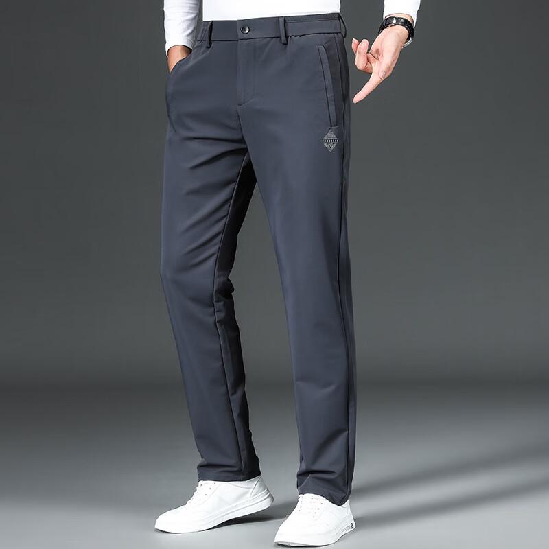 Men's Autumn/Winter Straight Fit Elastic Casual Pants