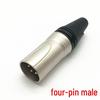 4-core Internal Thread XLR Male Microphone Connector, Copper Pin, Tin-Plated Cannon Audio Head