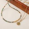 New natural freshwater pearl African turquoise handmade beaded necklace with original design, niche Czech bead collarbone chain