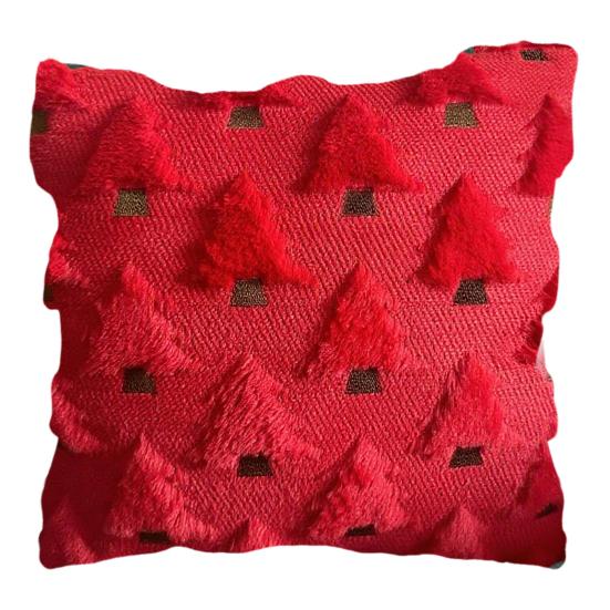 Christmas Pillowcase 3D Embroidery Tree Pattern Winter Holiday Throw Pillow Cushion Cover Festive Home Decor