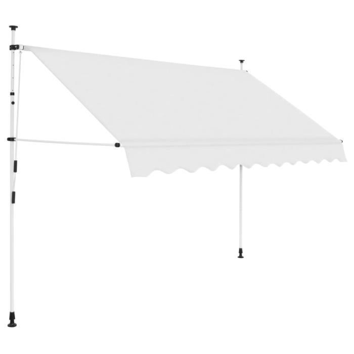 Retractable Awning - vidaXL - 250 Cm - Cream - Manual - Weather-resistant