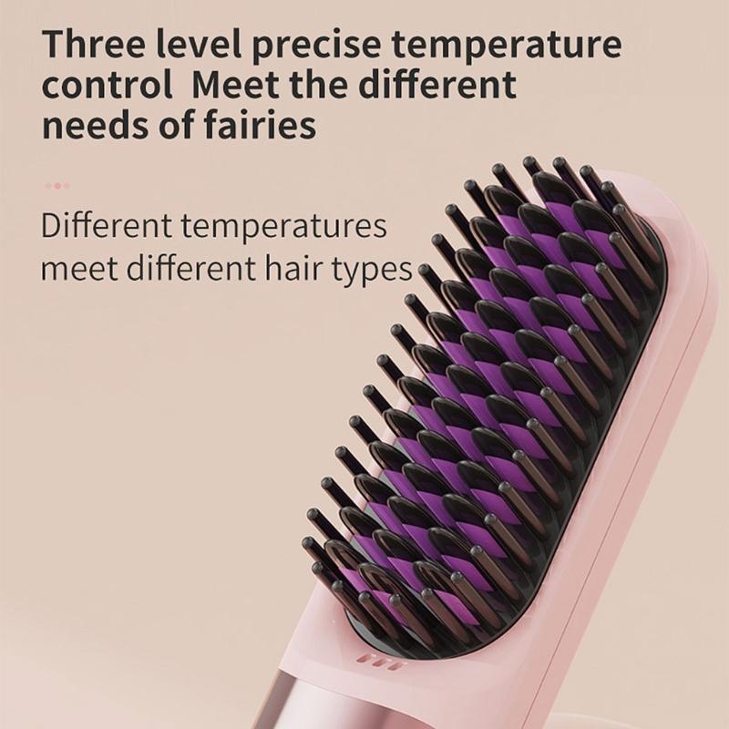 Double Purpose Hair Styler Brush USB Charging Hair Straightener 3600mAh Battery Ideal for Travel Efficient Styling