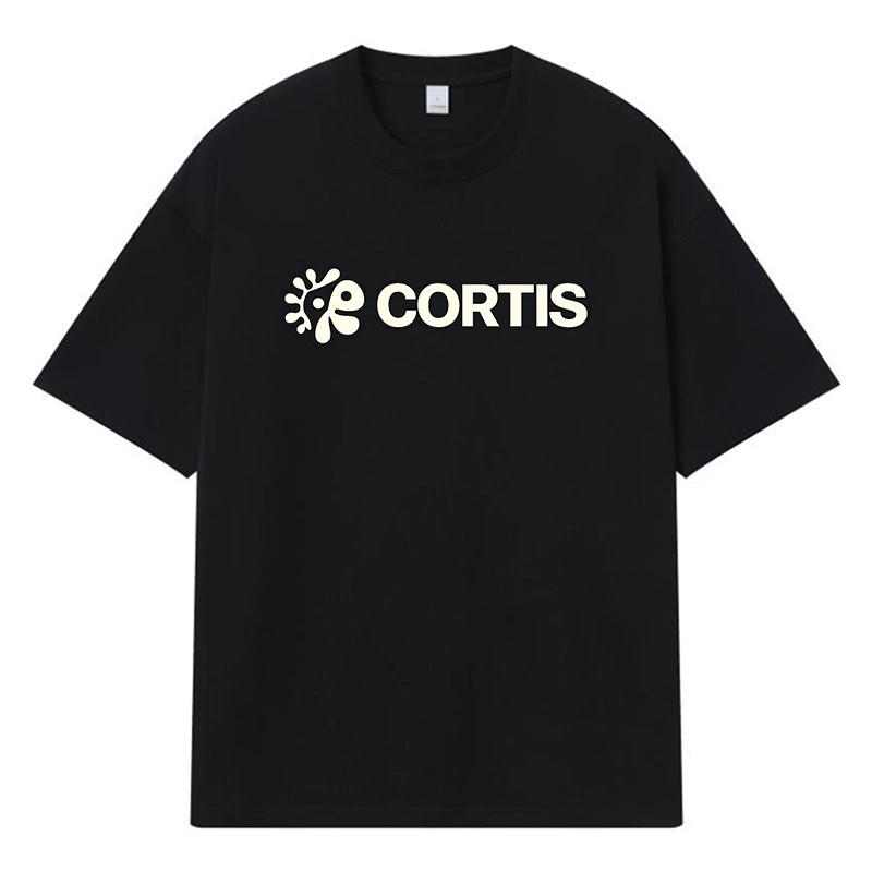 

2026 Cortis Принт Вуличний Тренд Y2k Харадзюку Вуличний Одяг 100% Бавовна Футболка Повсякденна Оверсайз Літня Чоловіча Футболка XXXL чорний