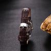 "Women's Waterproof Square Dial Quartz Watch Brown Strap Silver Case Simple Design"