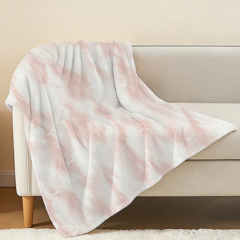 High-Density Plush Tie-Dye Flannel Fleece Blanket – Soft & Skin-Friendly, Cozy for Home Relax, Ideal for Christmas & Halloween Use