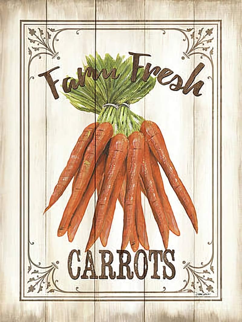 

Farm Carrots Metal Tin Sign Vegetables Retro Poster Wall Decor For Restaurant Garage Fast Food Poster Painting 20x30cm（7.8x11.8inch）