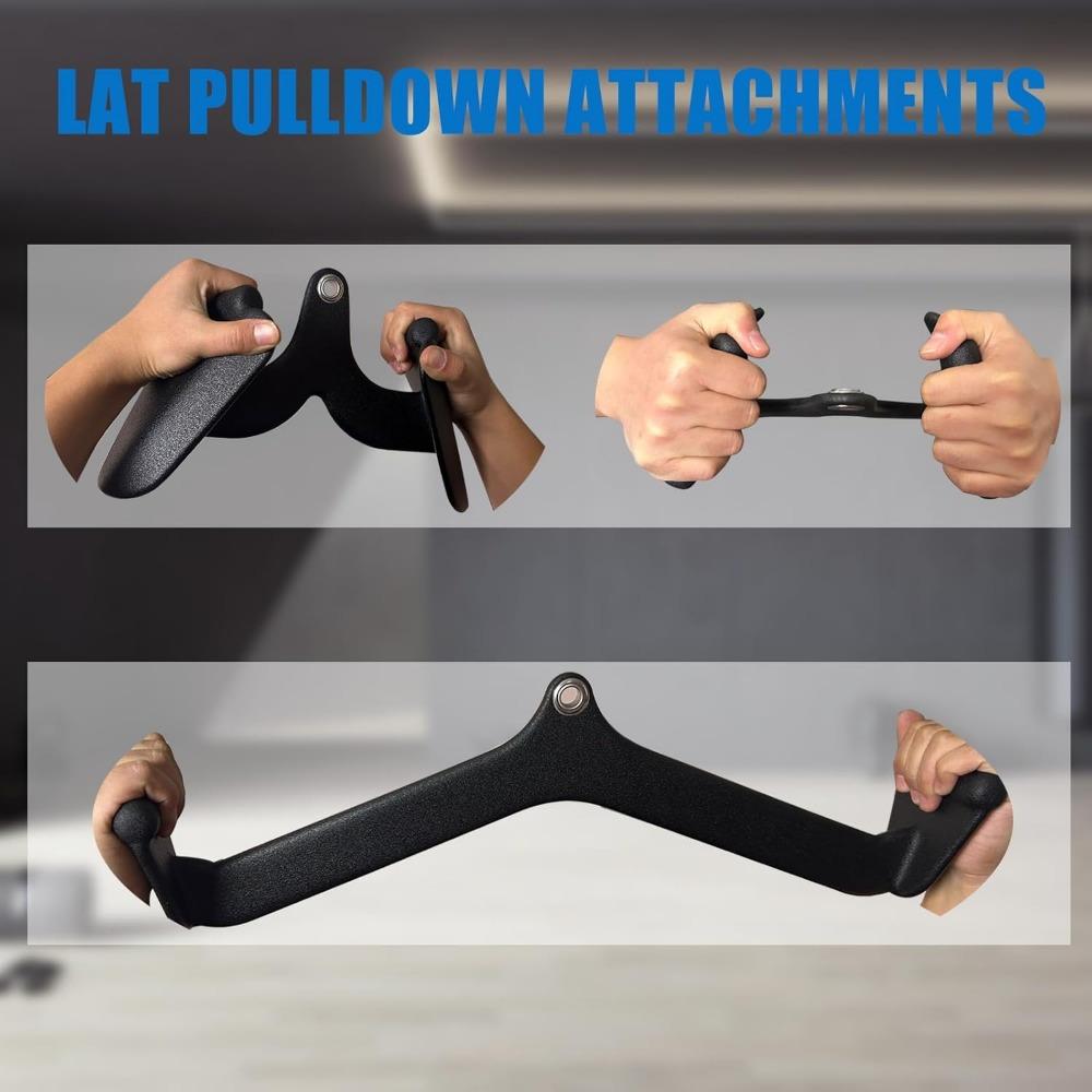 Accesorios para Polea Alta LAT, Accesorio para Máquina de Cable con Barra LAT, Barra en T, Barra en V, Barras para Jalón LAT, Asa para Entrenamiento de Fuerza de Espalda y Tríceps