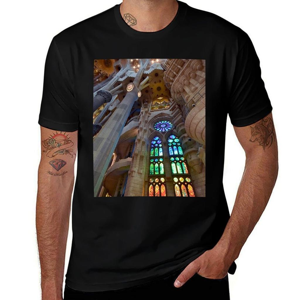 Sagrada Familia Interior TShirt Basic Solid Tee For Daily Use TShirt