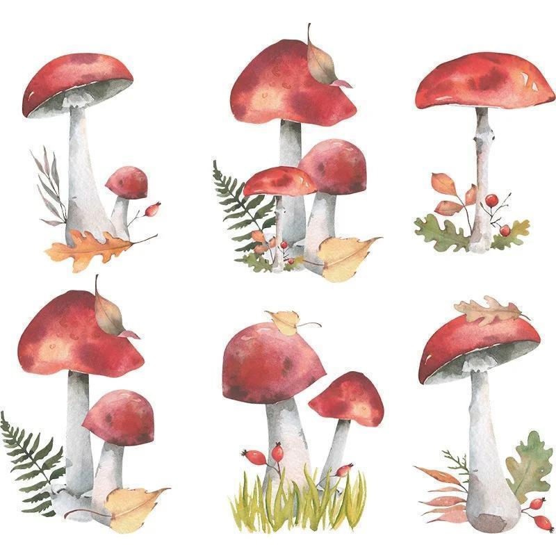 Cartoon Wall Stickers Fairy Forest Mushroom Plant Wall Sticker Decal Kids Room Nursery Art Mural For Home Bedroom Decoration