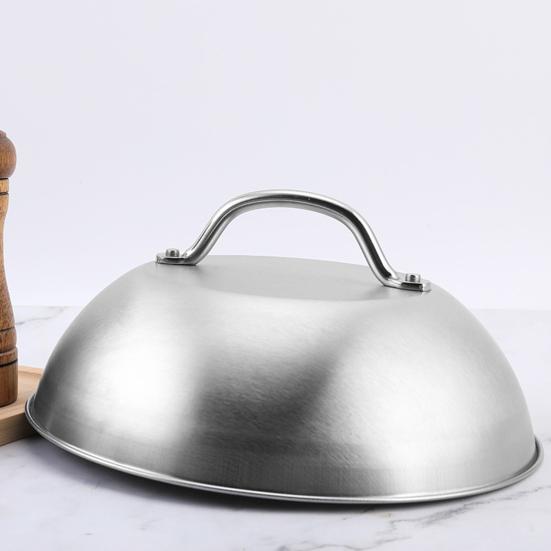 Stainless Steel Pot Lid with Handle Heat Concentration for Even Cooking Cheese Melting Dome Splatter Guard Griddle Accessory
