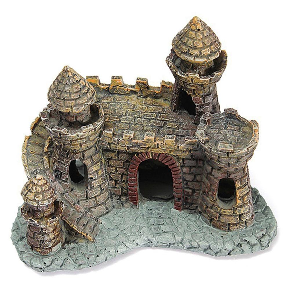 Resin Cartoon Castle Aquariums Decorations Castle Tower Decor Accessories Tank Ornaments Resin Aquarium Castle Aquarium Fis S6E3