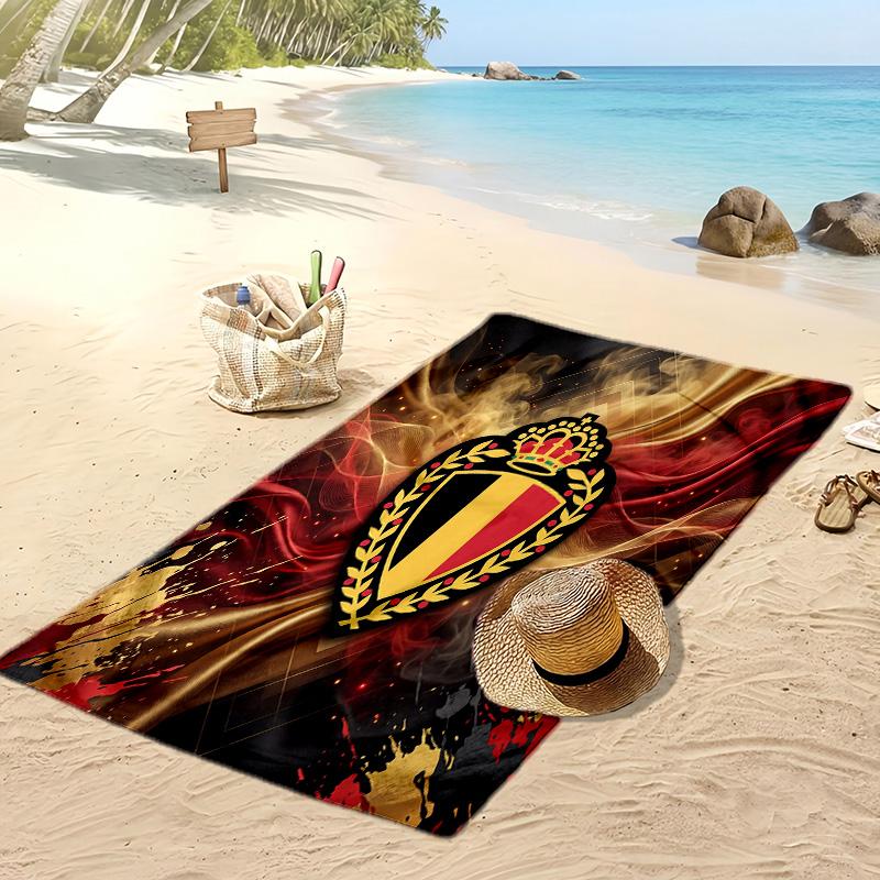 Belgien Fußball Druck Strandtuch Schnelltrocknend Super Saugfähig Weich Badetuch zum Schwimmen Strand Reisen Fan Souvenir Geschenk