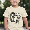 Kids Vintage Six Seven Tshirt Number 67 with Six Seven Print Tee Girl Boy 7th Birthday Tshirts Soft Cotton Tee Top
