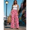 Floral Leaf Print Women'S Long Pants Wide Leg Trousers Women'S Pants Spring Autumn Printed Women'S Trousers Straight Leg Casual Pants Long Pants