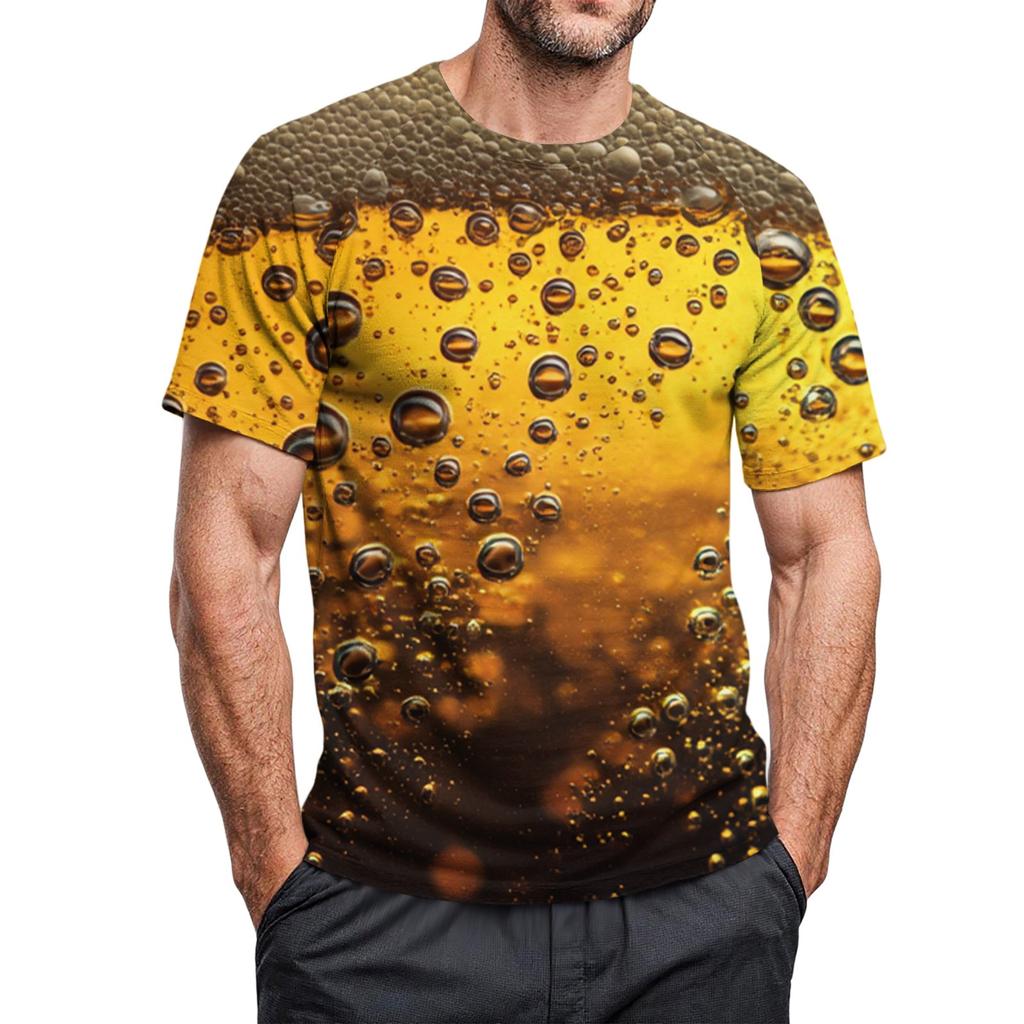 Men's Crew-neck Casual Printed Short-sleeved T-shirt Top