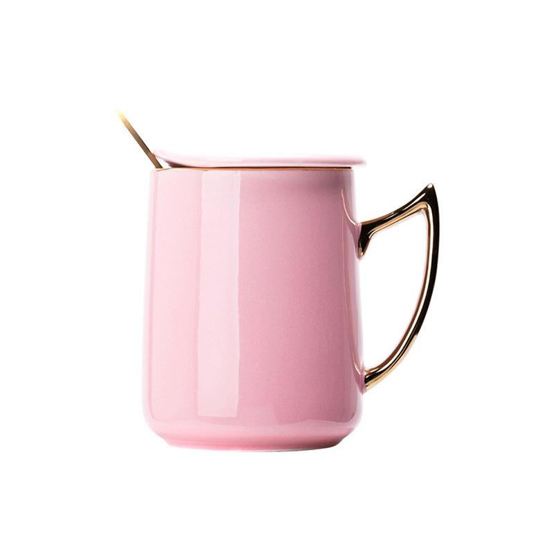 

Angel gold-painted ceramic cup gilt handle mug couple cup coffee milk cup holiday gift large capacity 301-400ml