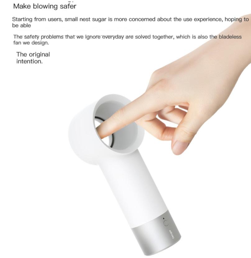2024 Handheld Bladeless Fan Safety Strong Wind Low Noise Beautiful Portable Travel Use Fans Mini Desktop Fan Office Home Fans