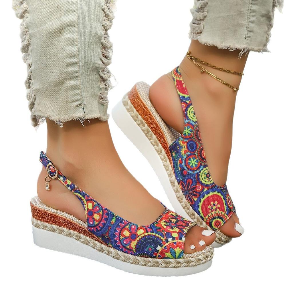 Sandals Large Size Color Wedge Heel Casual Sandals Women's Shoes