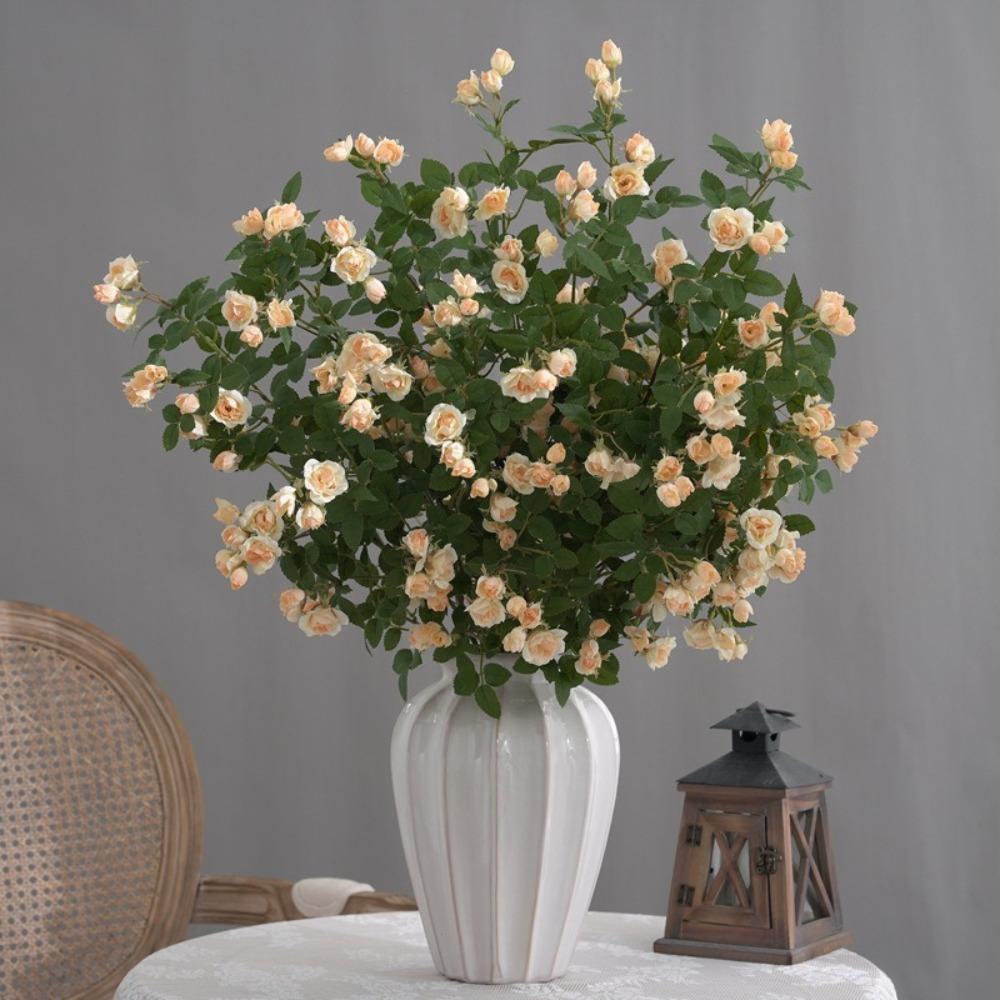 Real Touch Silk Mini Rose 65cm Simulation Rose Flower  Home Office Decor