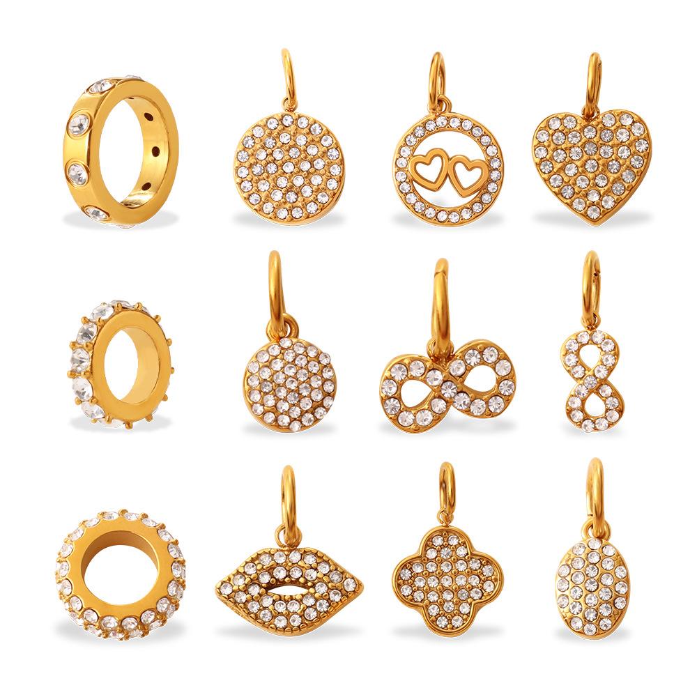 Exquisite Shining Diamond-Encrusted Gold Pendant, High-End Temperament, Light Luxury Earrings, Necklaces, Jewelry Accessories