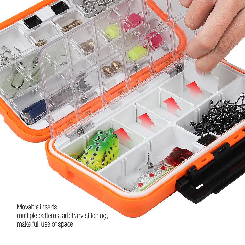 Fishing Supplies Opening and Closing Bait Box Double-Sided Fishing Tackle Box Bait  Accessory Box