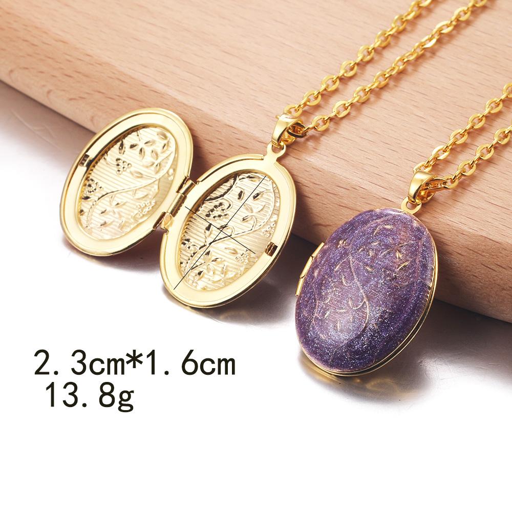 Golden Locket Pendant Mood Necklace Emotion Women Men Lovers Photo Frame Box Choker Necklaces Fashion Love Enamel Jewelry