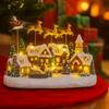 Resin Luminous Christmas Music House LED Lighted Christmas Flying Reindeer  Musical Holiday Decor