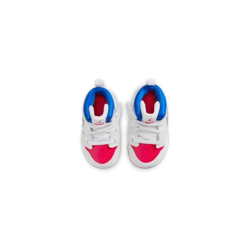 Air Jordan 1 Mid RM EasyOn TD White Racer Blue Red Baby Sneakers Siren-Red FQ1283-100
