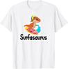 Surfing Dinosaur T-Shirt - Fun Surfer Design for Beach Lovers