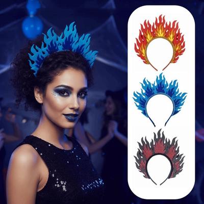 Glitter Halloween Hairband Fire-Shaped Fire-Shaped Headband Costume Accessory