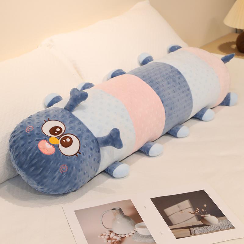 Kuschelige Lange Raupen Plüschtiere Weich Gemütlich Große Größe Cartoon Insekten Kissen Abnehmbares Schlafkissen Schönes Geschenk 80cm